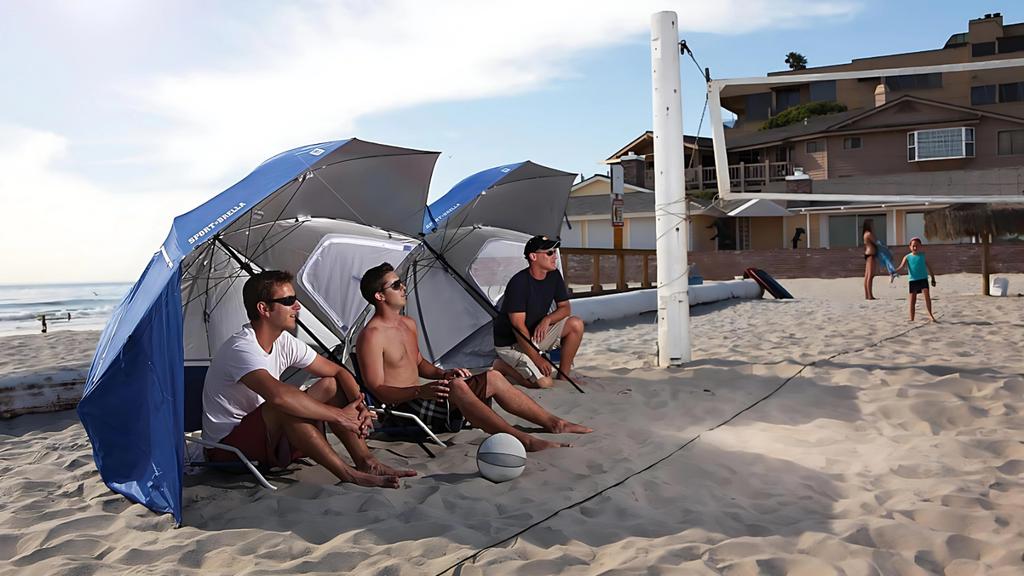 Selbstfaltendes Strandzelt Sonnenschirm UV-Fischerei mit Boden Groß XXL