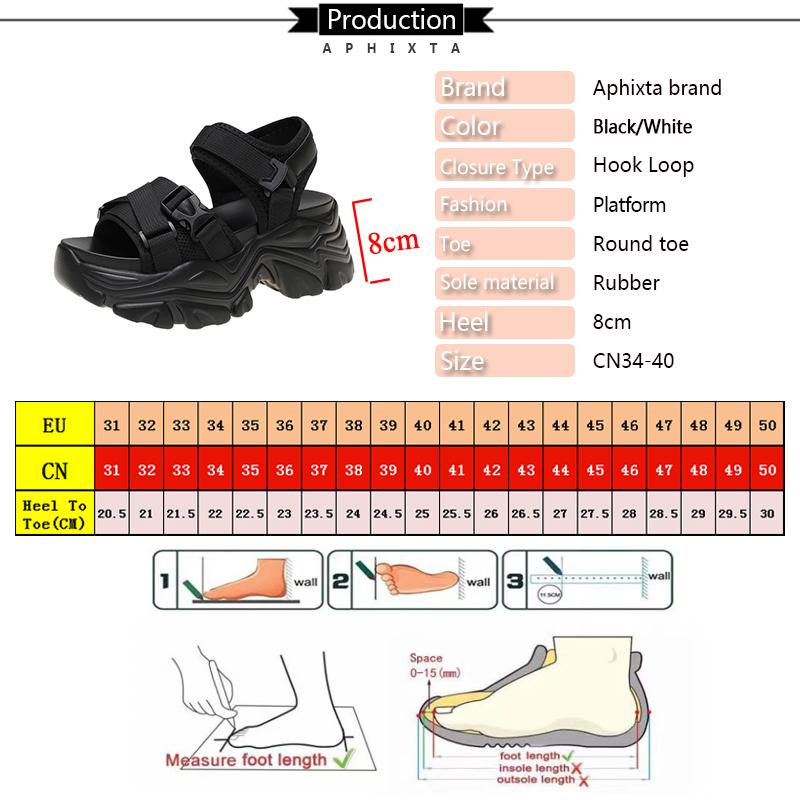 Fashion Aphixta Wedge Sandals Classic Hook Loop Platform Shoes For Woman  8cm High Heels Cool Summer Shoes Female Sandalias De Tacón