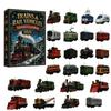 24 Days Countdown Christmas Advent Calendar Acrylic Pendants Fire Truck Pendant  Home Festive Decor