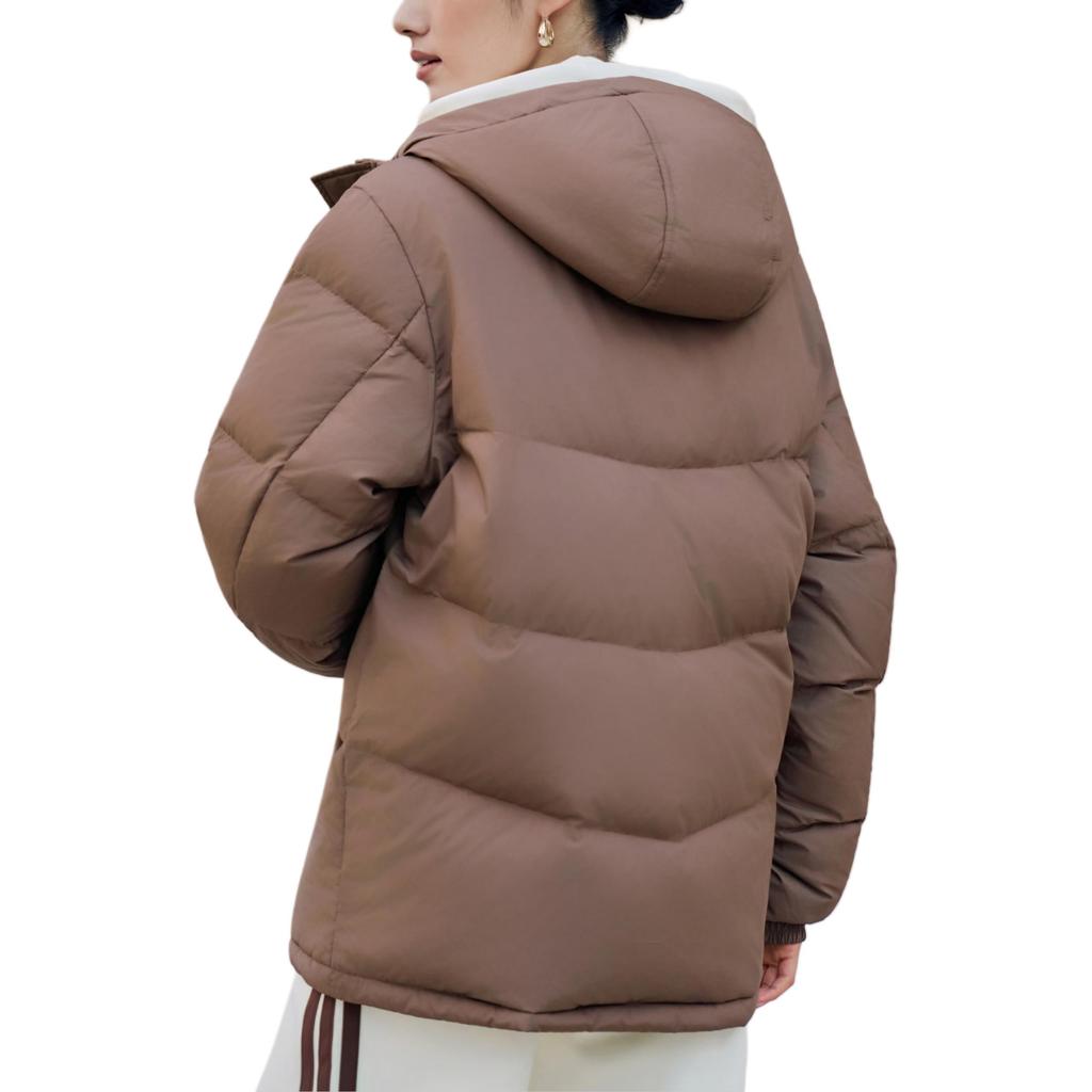 Adidas FW25 Water-Resistant Warm Sports Casual 600 Fill Power Duck Down Hooded Jacket Unisex Jacket KF6751