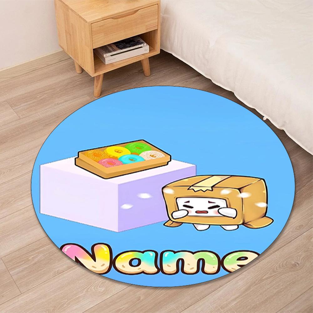Custom Name LankyBox Printed Round Rug Carpet Chair Rug Area Rug Entryway Doormats,for Office Chair Living Room Bedroom Kitchen Room.