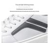 Men's Plus Size Korean Style Casual Cowhide Low-Top Lace-Up Sneakers - Trendy All-Season White Shoes