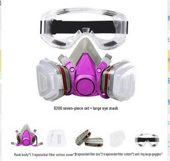 Masque à gaz intégral anti-buée pour peinture par pulvérisation et protection contre la poussière 6800
