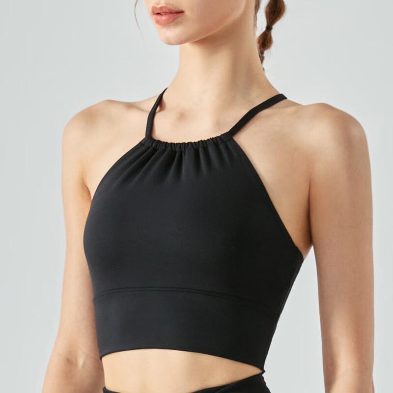 OEING Pleated Neck Halter Sports Bra