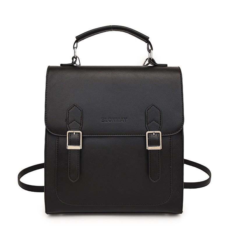 

Женский новый рюкзак 2025 дизайн с пряжкой на ремне модная и популярная многофункциональная сумка-мессенджер с простой текстурой сумка чёрный