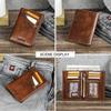 Cartera Monedero Portatarjetas de Cuero Genuino CONTACT'S para Hombre Fundas para Tarjetas con Bloqueo RFID con Bolsillo con Cremallera Portatarjetas de Identificación Cartera Pequeña de Hombre