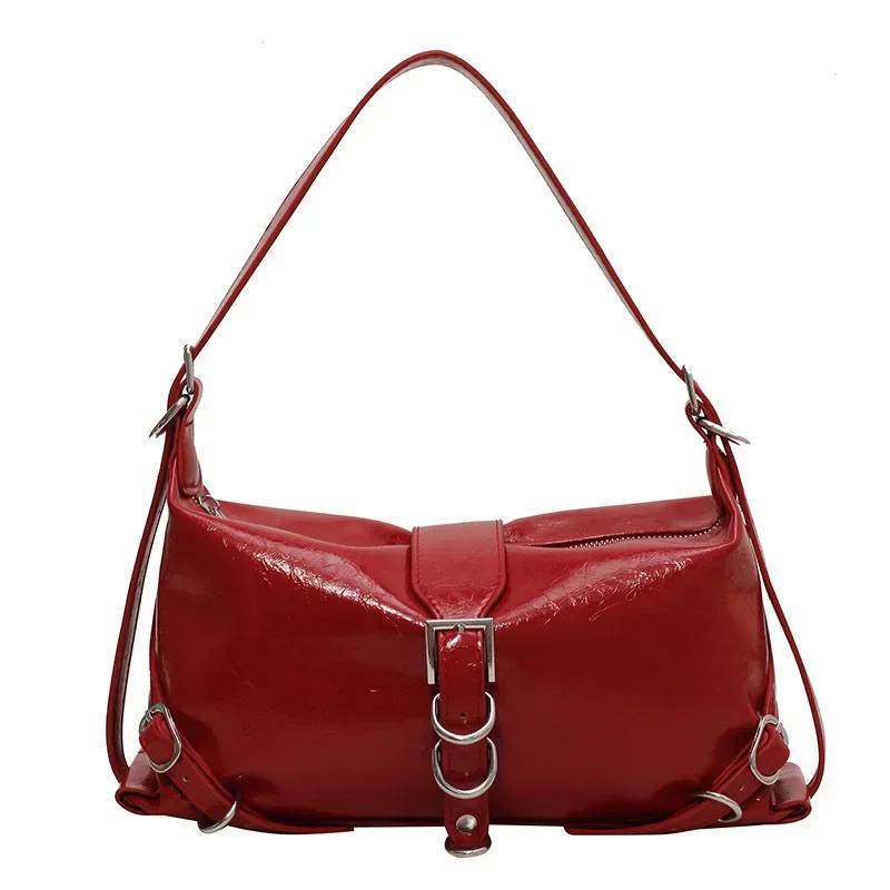 

Женские сумки Осенняя мода Simplicity Advanced Sense сумка через плечо Solid Versatile Handbag 26 x 14 x 10 cm красный
