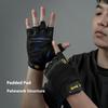 GOUNOD GL058 Halkfria Förtjockade Handskydd Halvfingerhandskar för Tyngdlyftning Gym Fitness, Svart/Storlek M