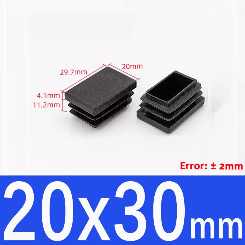 

Прямоугольная/квадратная черная пластиковая заглушка для торца трубы, заглушка для трубы, стальная ножка, заглушка 15x15 мм до 100x100 мм 10Pcs(Black)