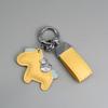 Instant Wealth Leather Keychain with Cartoon Pony Pendant for Couples – Trendy Bag and Car Accessory