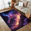 1PC Purple Dragon Flying Over Flames Carpet for Living Room Bedroom Sofa Home Decor Rus Non-slip Floor Mat Luxury Gift