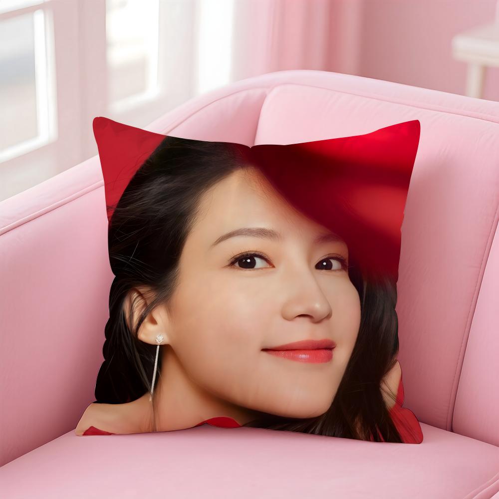 Popular fashion Elegant Chinese actress LLi Qin Cushion Cover Pillow Case Soft Friendly Fabric Concealed Zipper