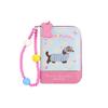 Portable Embroidery Dachshund Dog Wallet Phone Pendant PU Leather Sausage Dog Organ Card Bag Beaded Chain Cute