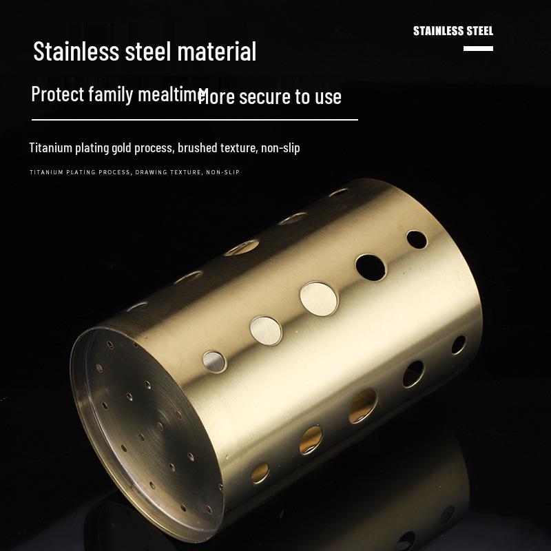 Durable Stainless Steel Chopstick Holder with Drainage Holes - Moisture-Proof and Anti-Fall, Ideal for Restaurants and Customizable with Logo.