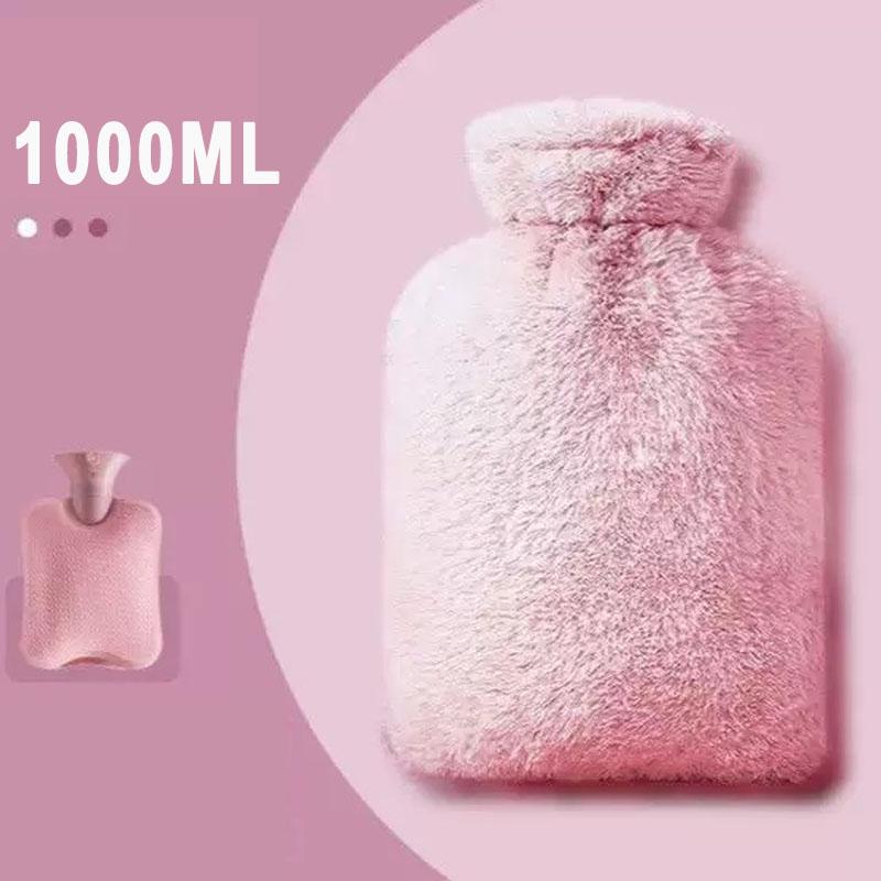 1/2PCS1000ML Soft Hand Warmer Hot Water Bag Bottles Removable Washable Foot Warmer with Cloth Cover Explosion-Proof Girl Winter