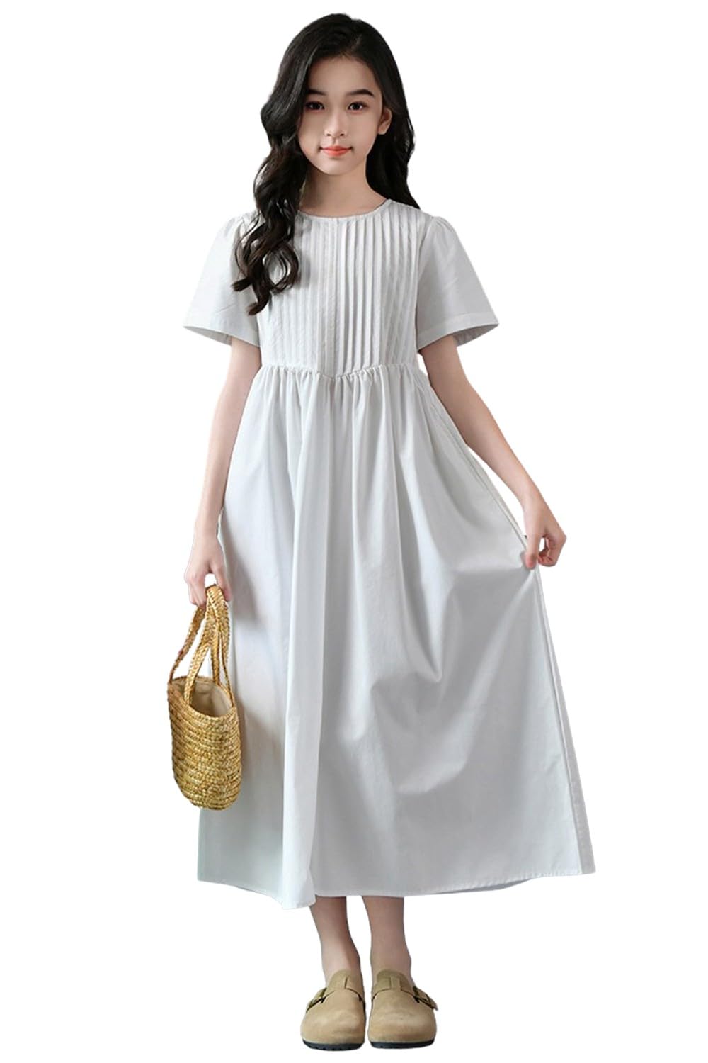 

Детское Длинное Короткое Школьное Вступительное Выпускное 165 [Beveaya] Платье, Формальное, Для Девочек, Рукав, Простое, Однотонное, Похороны, Свадьба, Концерт, Церемония, Церемония, белый