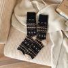 Socks Men Mid-Calf Socks Autumn Winter Thickened Fleece Warm Terry Socks Men'S British Style Casual Long Socks Trendy Versatile