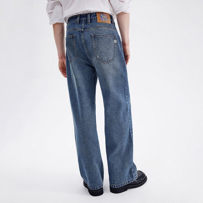 NVG YOUNG Men's Relaxed Fit Straight Leg Cotton Denim Jeans