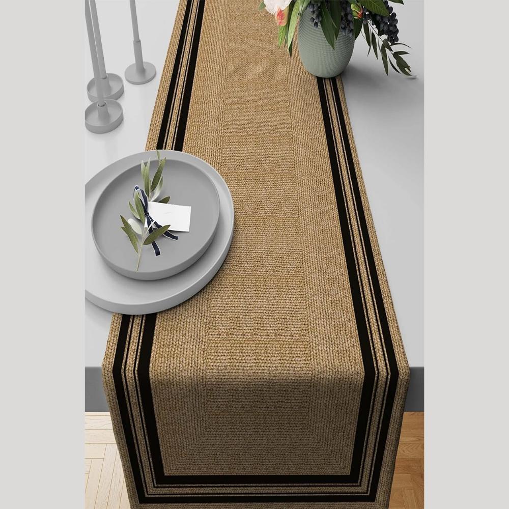 40x140 cm țesătură din piele de căprioară premium, țesătură rezistentă la pete, tipărire digitală pentru cârpă de masă VHR-15