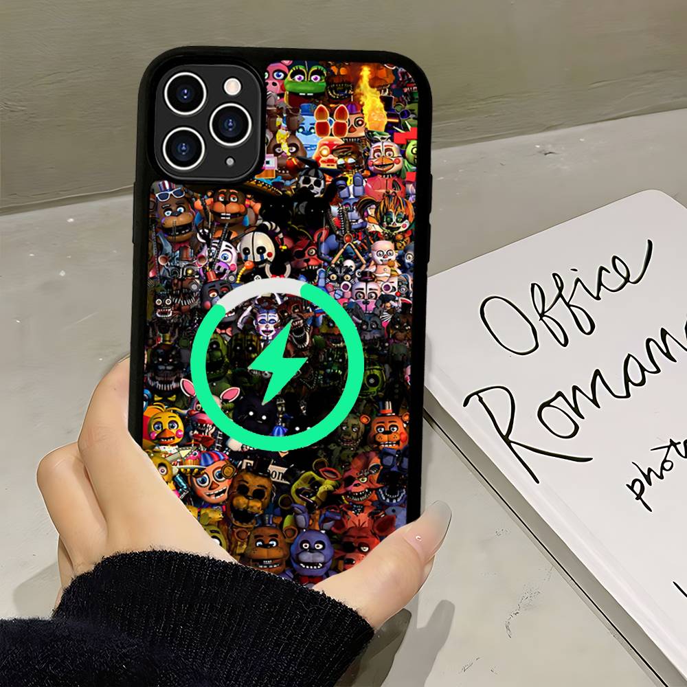 Game F-Five N-Nights At F-FreddyS Magnetic Wireless Phone Case For IPhone 17 16 15 14 13 12 11 Pro Max Plus Mag Phone Cover