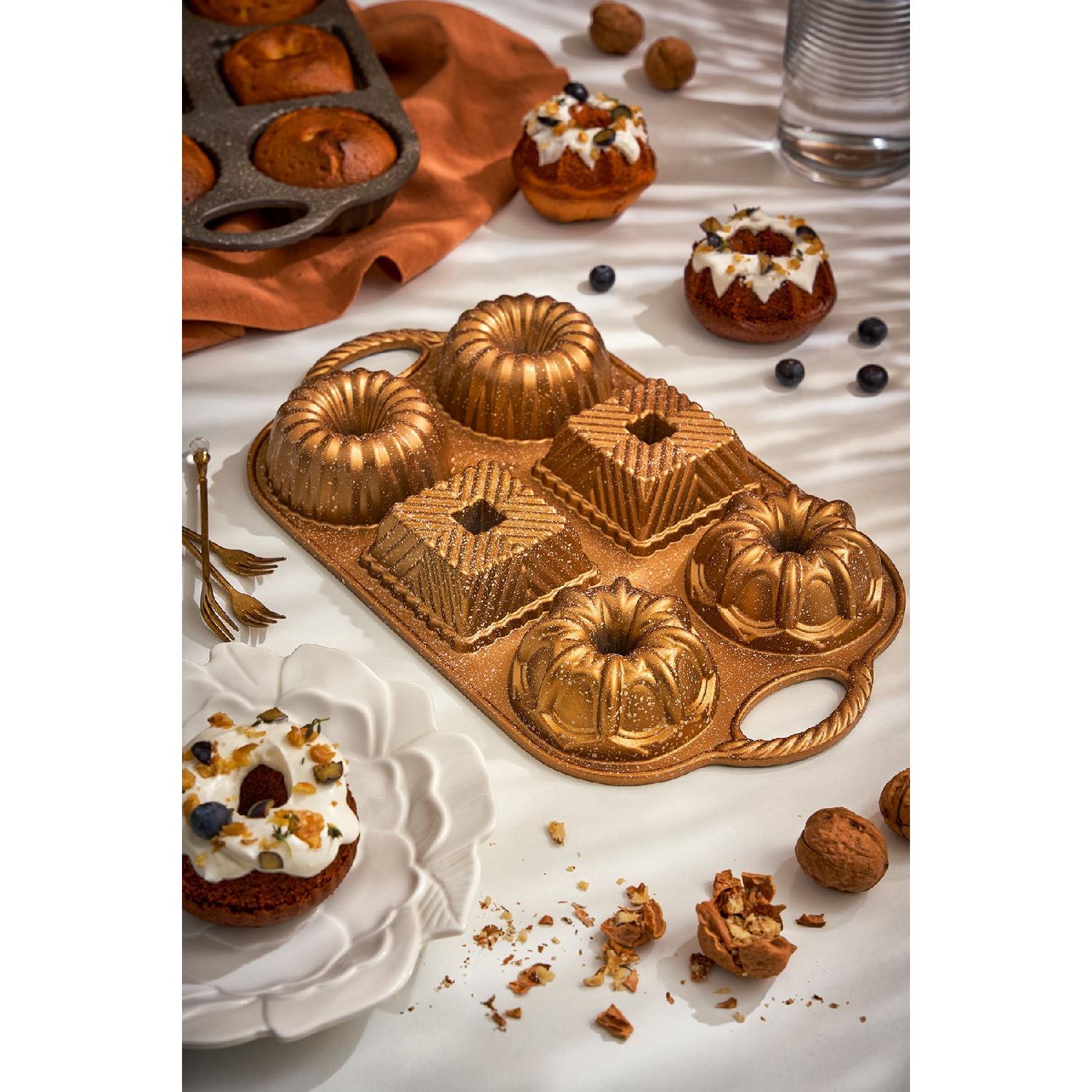 

Чугунная форма для торта Griss Six In One, 6 шт., золото розовый