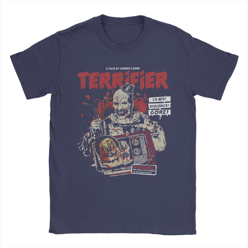 Men T-Shirts Terrifier Horror Movie Funny Cotton Tees Short Sleeve T Shirt Crew Neck Clothing Party