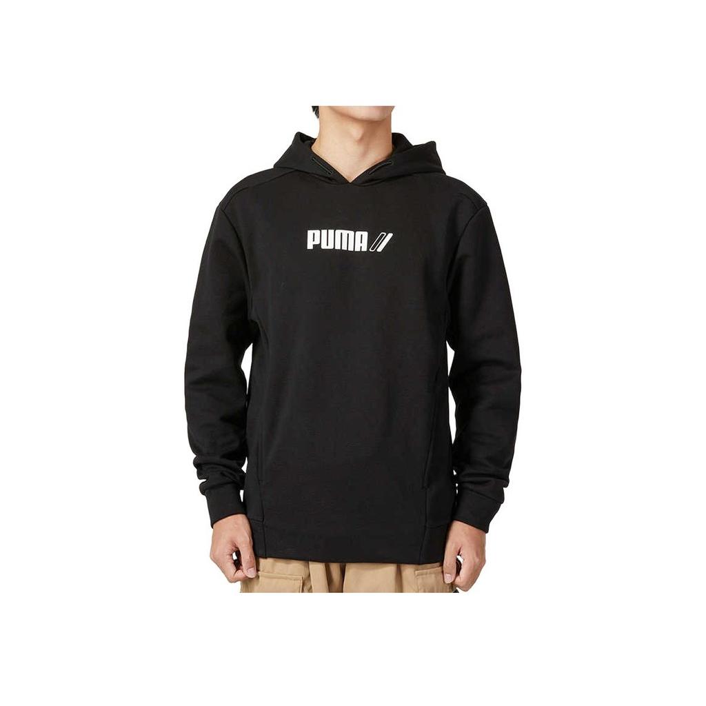Puma Hoodie mit Buchstabenlogo vorne, Langarm-Sweatshirt, Herren-Sweatshirt, Schwarz 846547-01