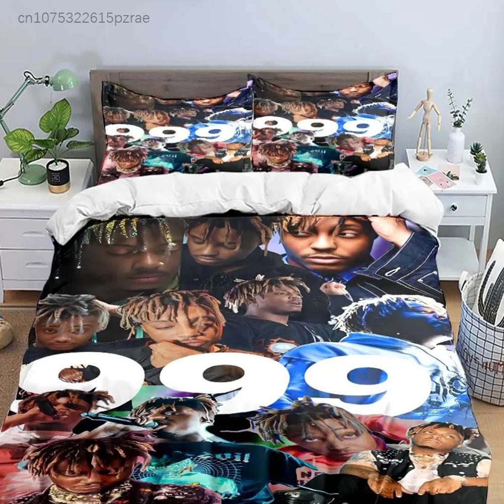 Fashion Hip-hop Singer J-Juice WRLD Bedding Set Single Twin Full King Size Musical Genius Bed Linen Adults Teens Bedroom Gift