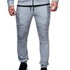 Pantalon de survêtement respirant couleur unie cordon de serrage taille élastique pantalon skinny d'extérieur pour la salle de sport