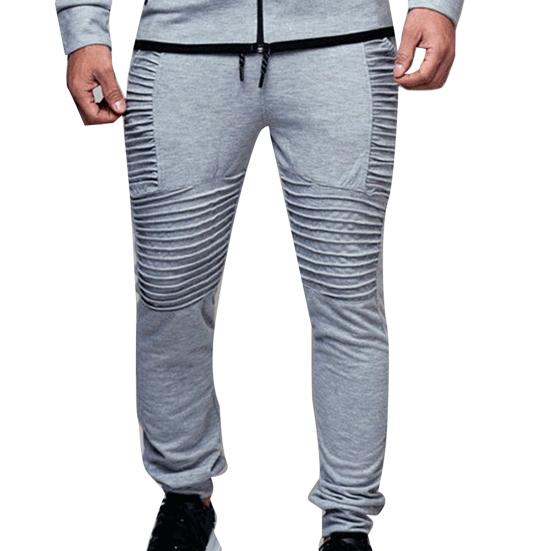 Pantalon de survêtement respirant couleur unie cordon de serrage taille élastique pantalon skinny d'extérieur pour la salle de sport