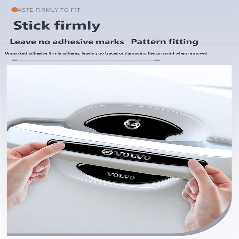 Naklejka odporna na zarysowania klamki drzwi samochodu czarna naklejka ochronna na klamkę drzwi folia ochronna na lakier akcesorium naklejka Volvo XC90 V90 V60 S80