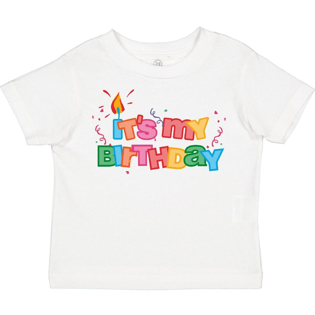 Inktastic It s My Birthday Letters Toddler T-Shirt Candle Colorful Celebration 160
