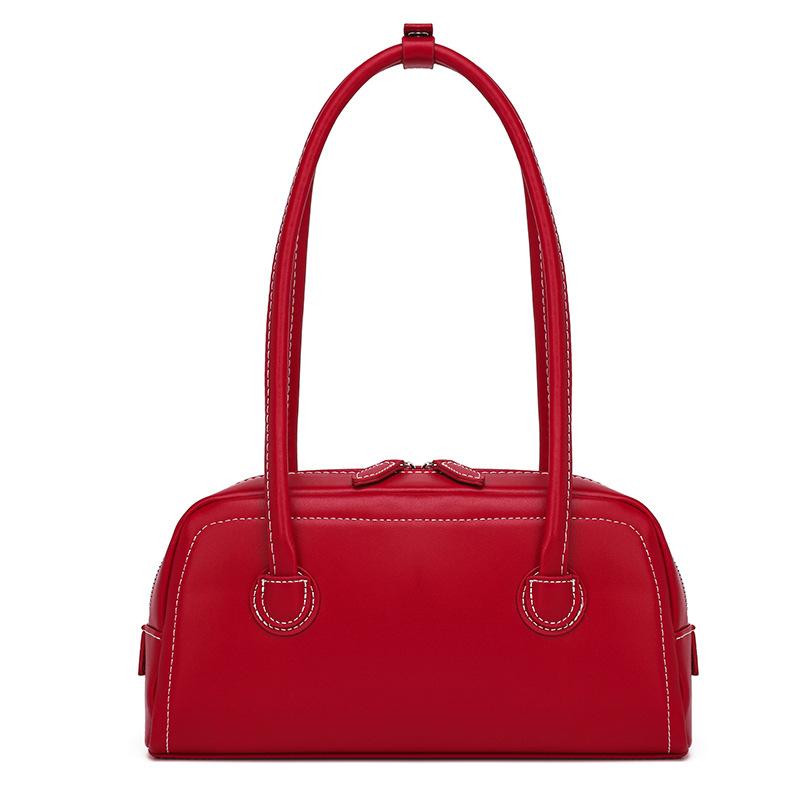 

Ретро-сумка через плечо и подмышку. Летняя простая и модная сумка-бостон. бордовый