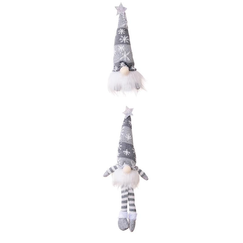 2025 Christmas Faceless Doll Gnome Ornaments Led Light Plush Knitting Crafts Tree Pendant Christmas Decorations For Kids Gift