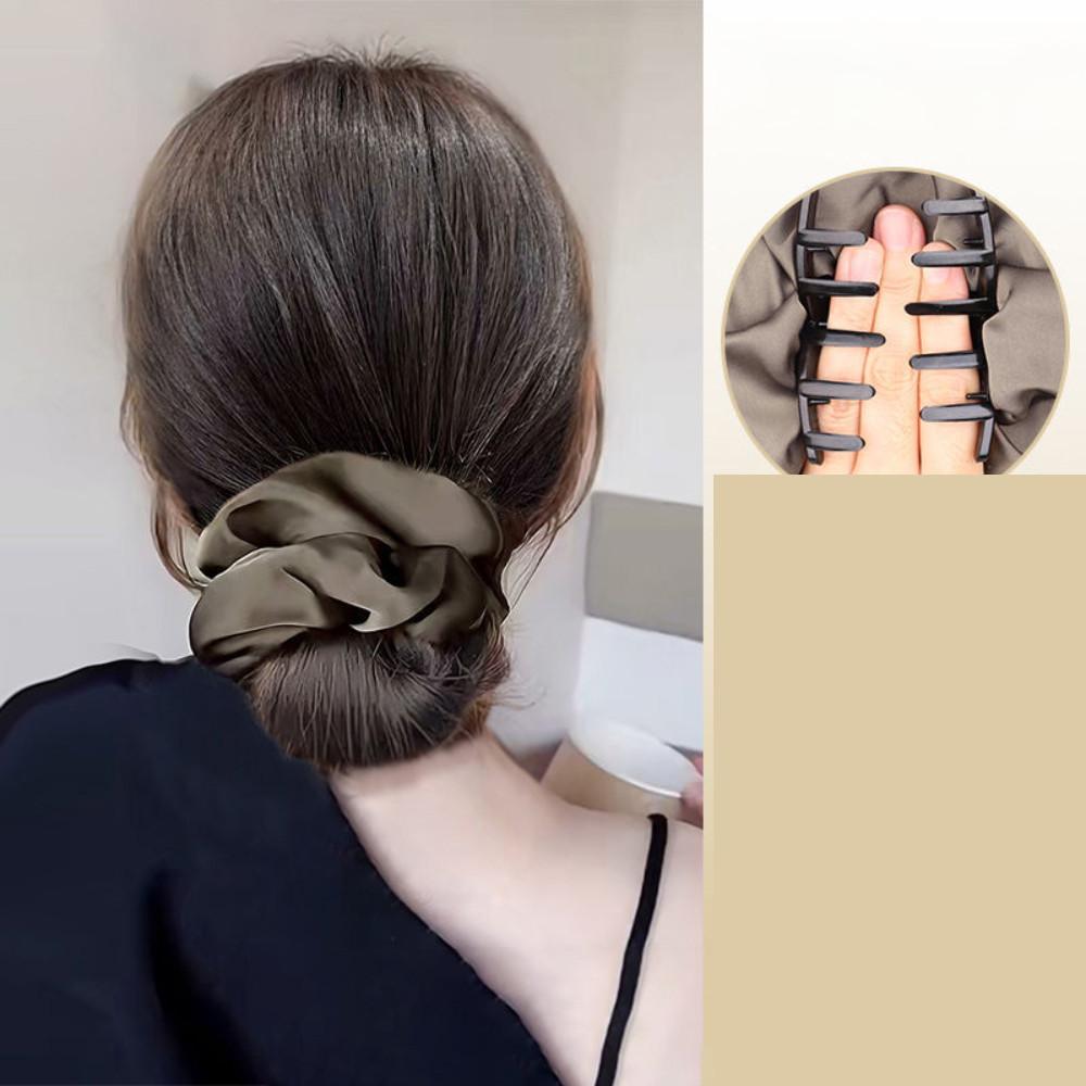 Synthetic Women Low-tied Flower Bud Band Grabber Wig Natural Simulation Lazy Ponytail Hair Extension