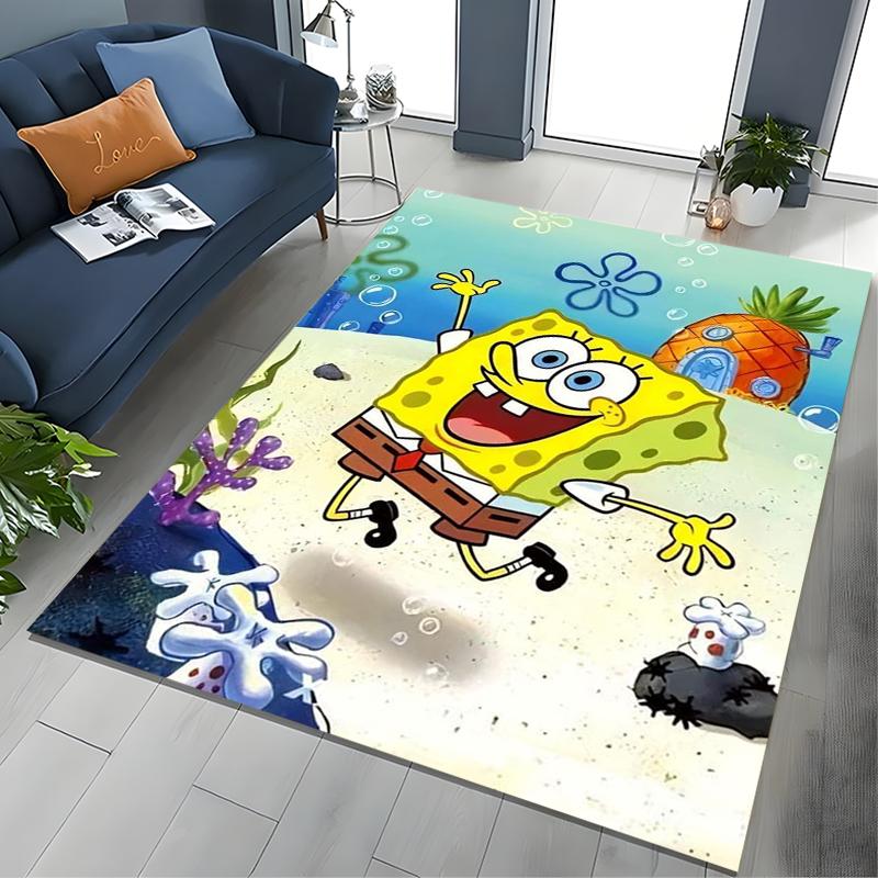 17 Styles Cartoon SpongeBob Print Area Rugs 3D Carpet for Home for Living Room Bedroom Sofa Decor Floor Kids Play Anti-Slip Mats