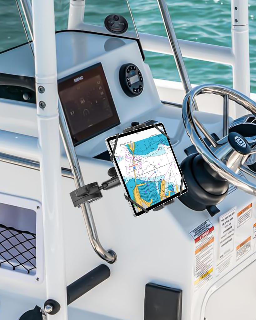 Dosvsi Boat Tablet Metal Marine Tablet iPad Pole Handlebar Easy Compatible with inch iPad Pro 13 11 iPad Air Mini 6 5 Galaxy Mount, Arm, Holder, Clip,