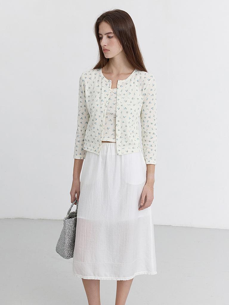 Deonseuteu A-Line Long Skirt_Udsk5B226_White