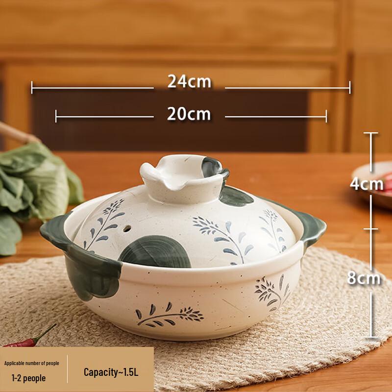 FATTBAO Hand-Painted Ceramic Casserole Pot