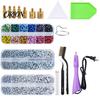 Rhinestone Applicator Kit with 7 Tips Hotfix Tips, Hot Fix Setter Fabric Embellishment Craft Tools Wand Tool, for DIY Clothing Projects Shoes