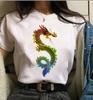Damen Harajuku Y2K Oversized T-Shirt Drache Goth Anime Grafik-T-Shirt Vintage pro Choice Sommer Poly-Baumwoll-Set Oberteile