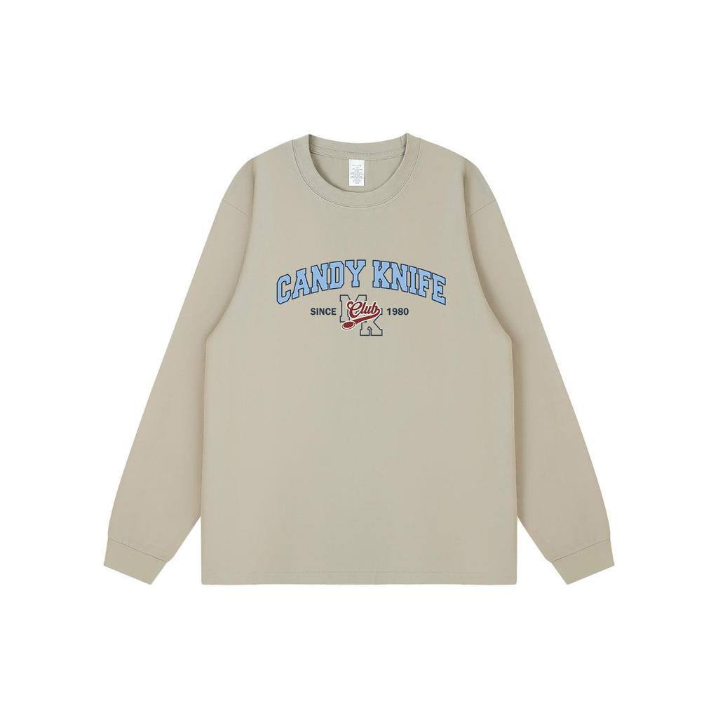 Trendy Retro American Letter Print Couples' Versatile Autumn Loose Long Sleeve T-Shirt