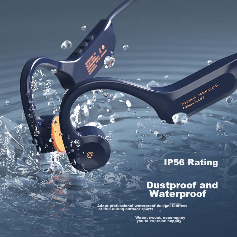 Aigo Bone Conduction Bluetooth Sports Headphones, IP56 Dust And Water Resistant, Open-Style, Long Battery Life, G03 Beige