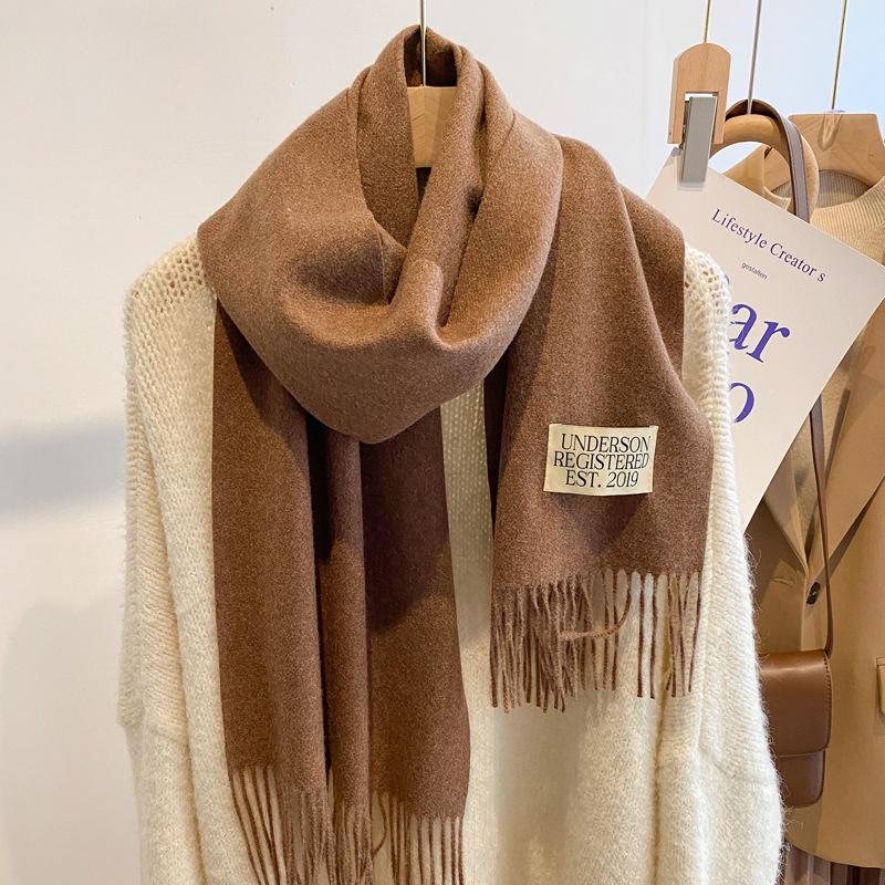 New white scarf women's winter versatile small scarf high-end Christmas birthday gift shawl