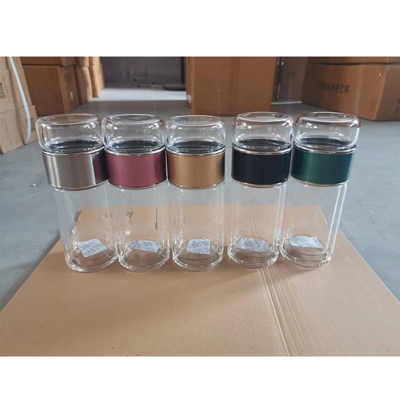 420ml Double Layered Glass Cup Easy Clean Glass Tea Cup Tea Infuser Tea Infuser Water Cup Office Outdoor Travel Christmas Gift