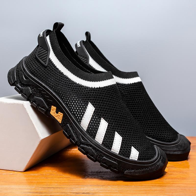 Men's shoes summer lazy one pedal low-top breathable fly-woven mesh wading hiking shoes new fashion casual shoes men