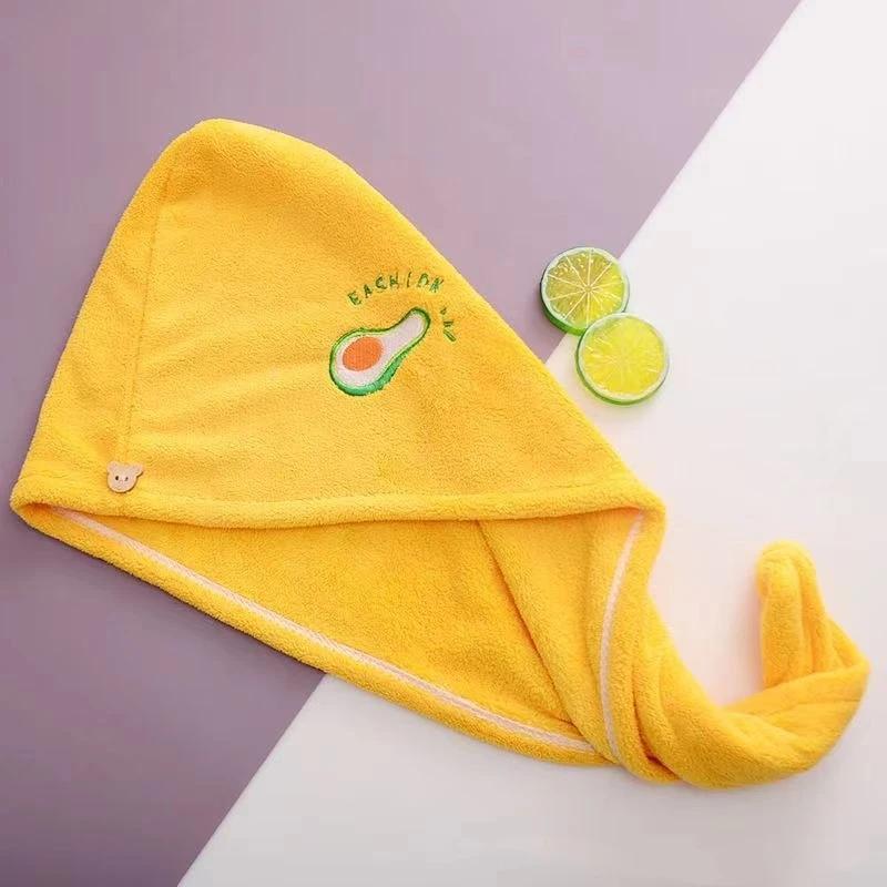 

1Pc Dry Hari Cap, Coral Fleece, Polyesler Hair Drying Quick Towel Microfiber Shower Single Bandana Cap Ladies жёлтый