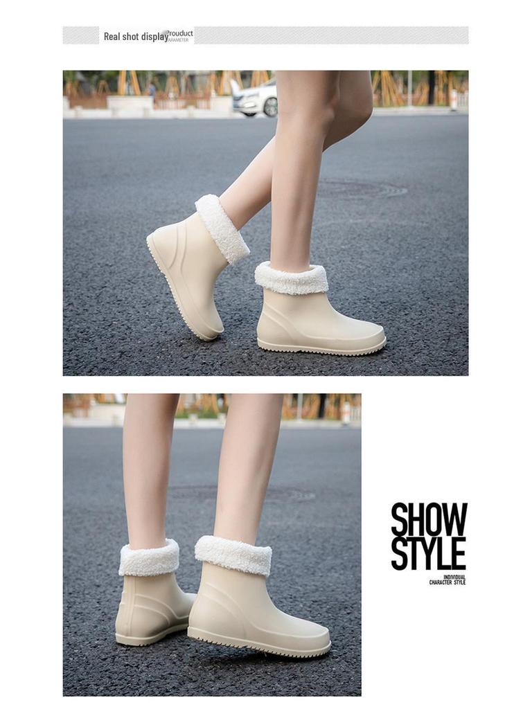 2024 Women's Waterproof Fashion Rain Boots - Wear-Resistant & Warm