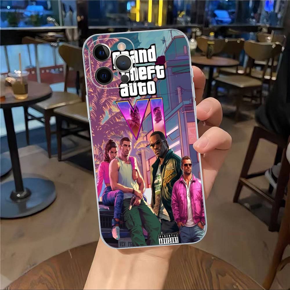D-Decor T-Theft A-Auto G-GTA Video Game Phone Case For IPhone 17 16 15 14 13 12 11 Pro Max Plus Soft Cover Personalized DIY