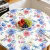 Jarní napínací ubrus Kulatý květinový ubrus s elastickým okrajem Rustikální vzory květin a rostlin Potah na stůl pro piknik Statek Domácí párty Dekorace